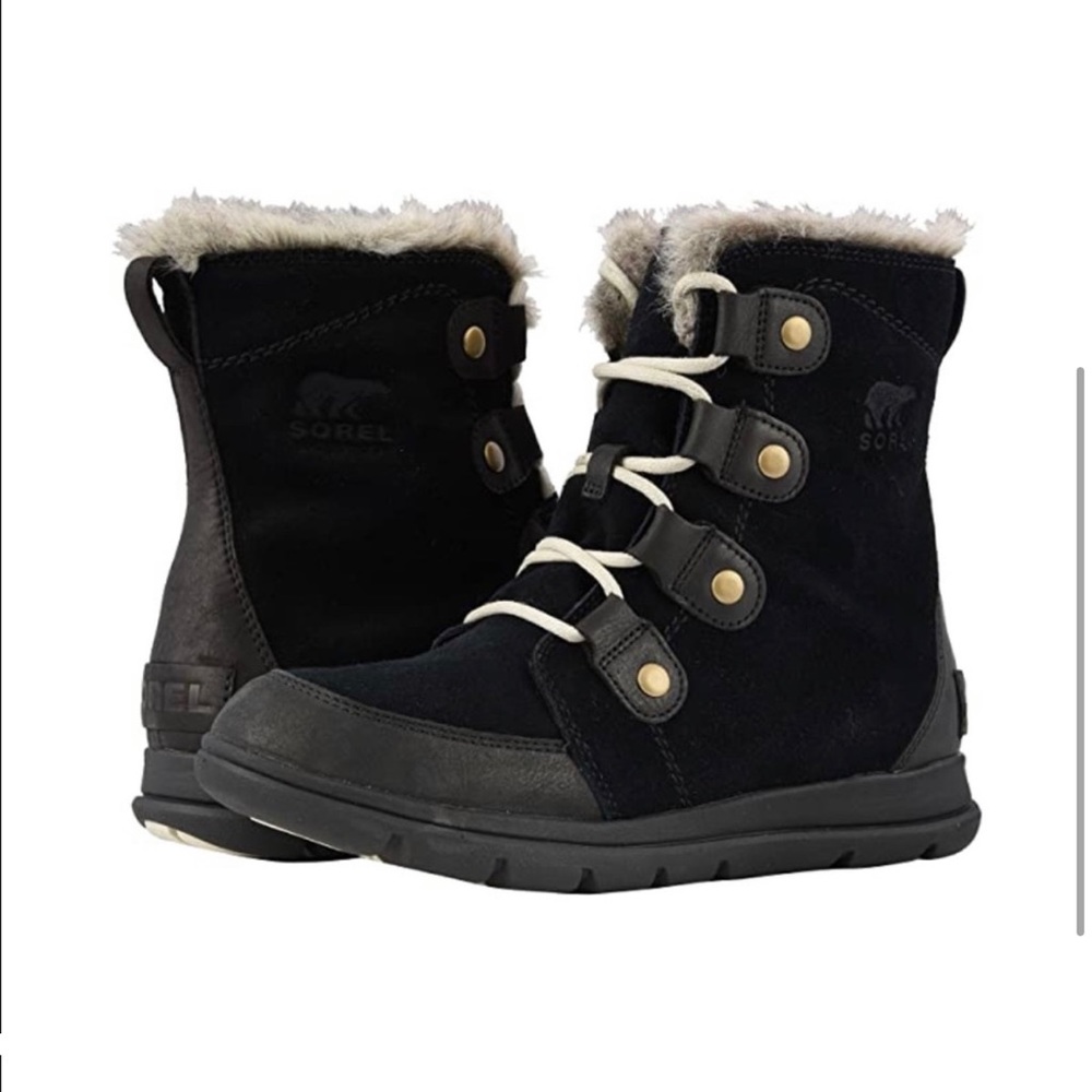 Sorel Explorer Joan Black Boots BRAND NEW